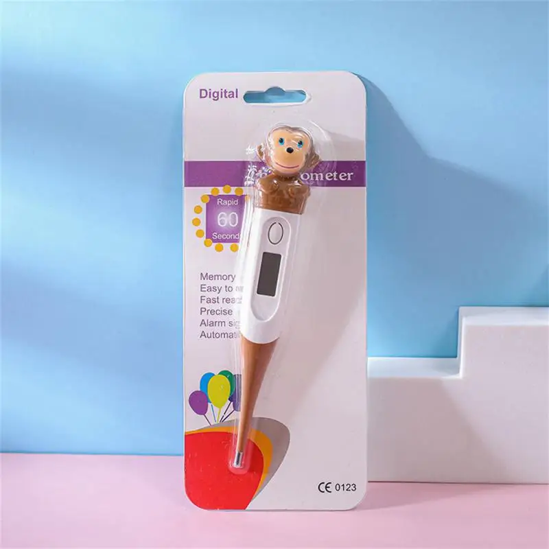 Thermomètre numérique pour enfants design singe mesure rapide mémoire de lecture usage familial hygiène et san