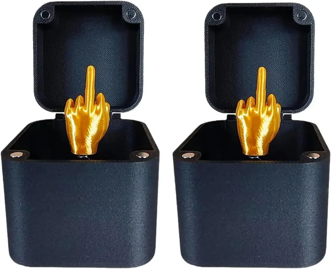 Boîte décoration audacieuse avec main doigt d'honneur 2PCS plastique
