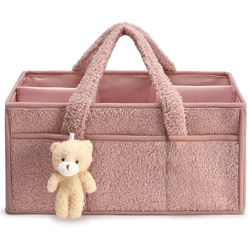 Panier de rangement suspendu pour bébé organisation chambre enfant accessoire poussette cadeau maman rose pâle