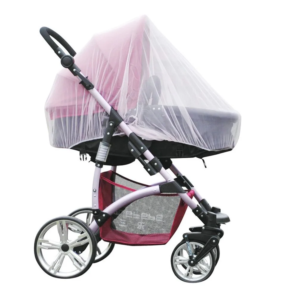 Moustiquaire respirante pour poussette protection bébé maille polyester durable odorless blanc rose bleu noir 
