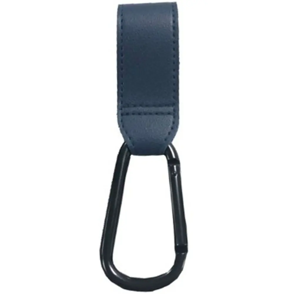 Porteclés cuir synthétique clip métal mousqueton aluminium couleur bleu