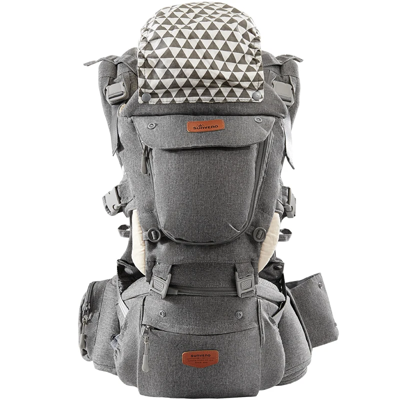 Portebébé kangourou ergonomique Sunveno sac à dos bébé confortable voyage randonnée soutien hanches tissu doux