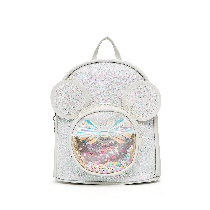 Sac à dos pour enfants glitter oreilles bow princesse mode école cadeau filles sac à dos décontracté scolaire