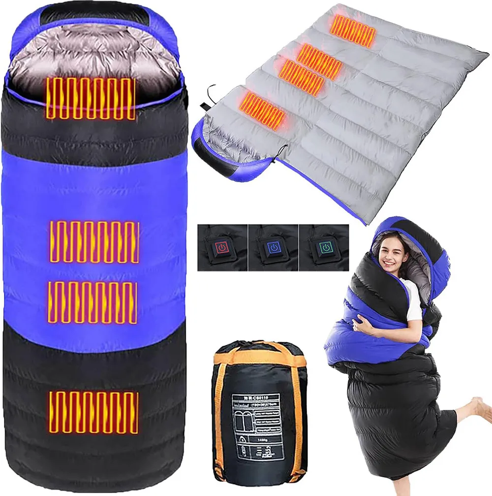 Sac de couchage chauffant USB portable pour adulte camping randonnée 4 saisons confort optimal sans batterie e