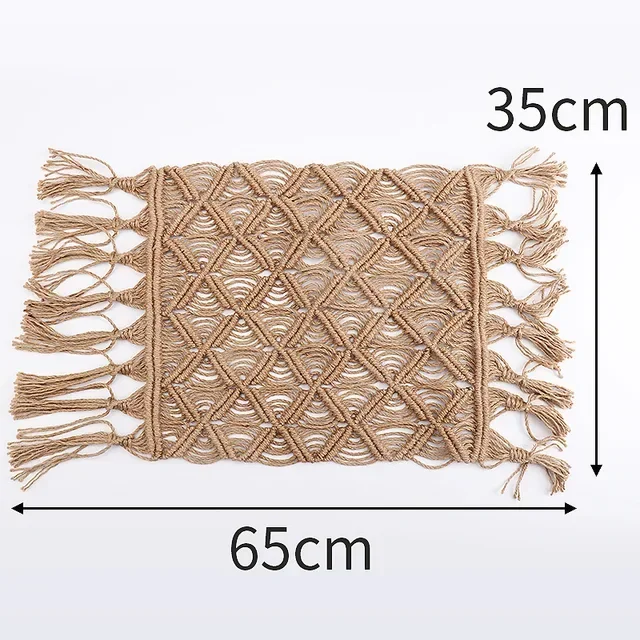 Placemat naturel en jute 65x35cm accessoire déco cuisine salle à manger tapis de table protection naturelle ru