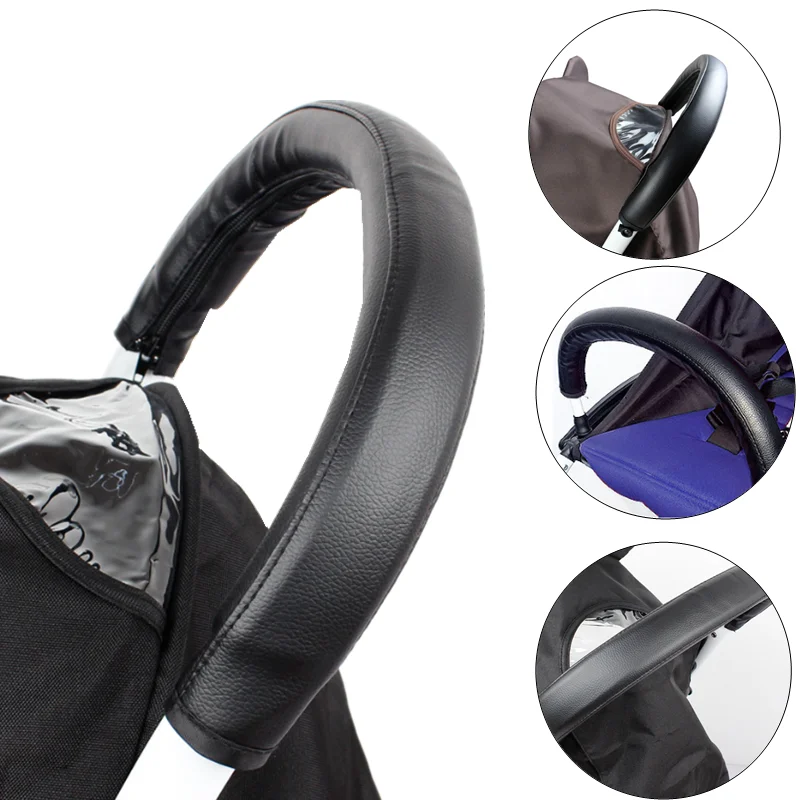 Poignée de poussette en cuir PU universelle housse antidérapante confort ergonomique design moderne protection