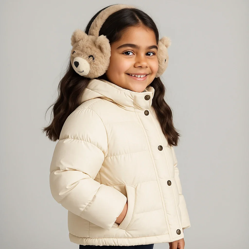 Cacheoreilles flou ours pour enfants chaud confortable hiver filles