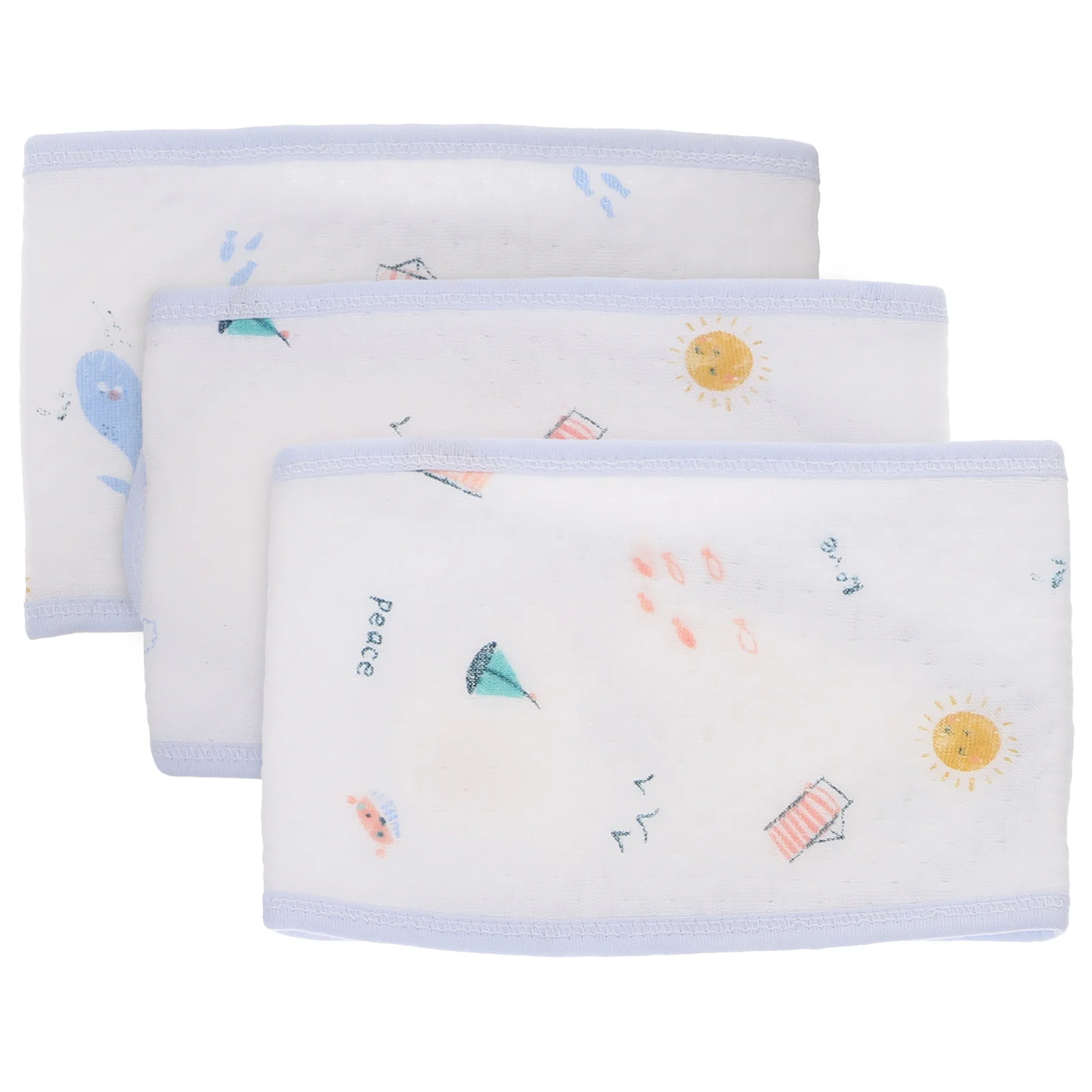 Ensemble lingettes tissu pour bébé 3 pièces motifs colorés doux réutilisables éponge à langer protègechange ac