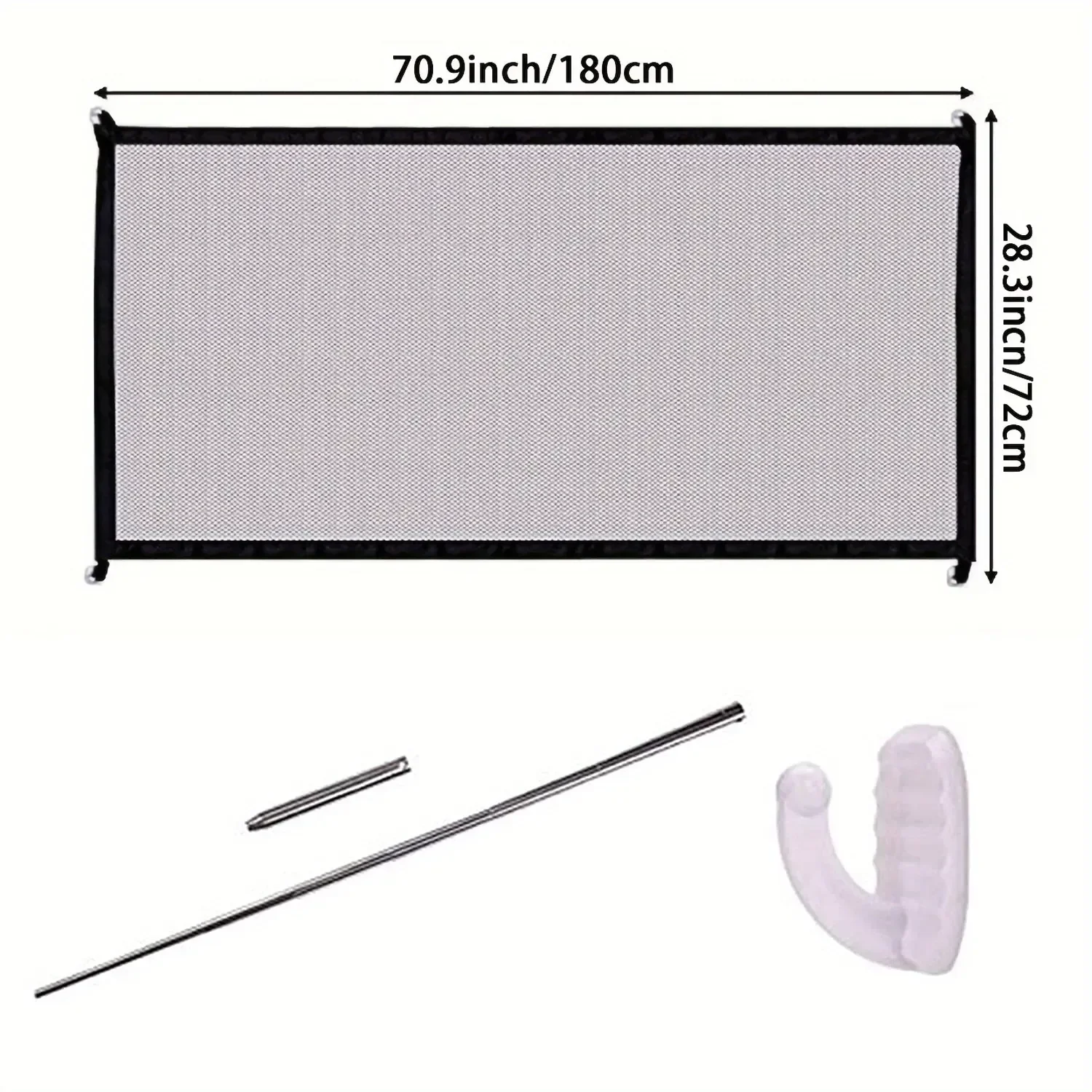 Barrière de sécurité portable pour bébé maille respirante Oxford cadre en plastique barre métallique 72x180cm 
