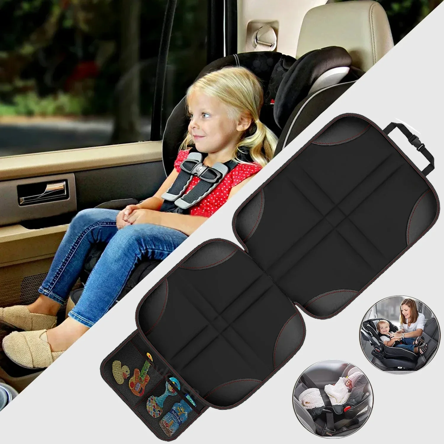 Couverture de protection universelle pour siège voiture bébé Accessoire universel en polyester et coton Sécuri