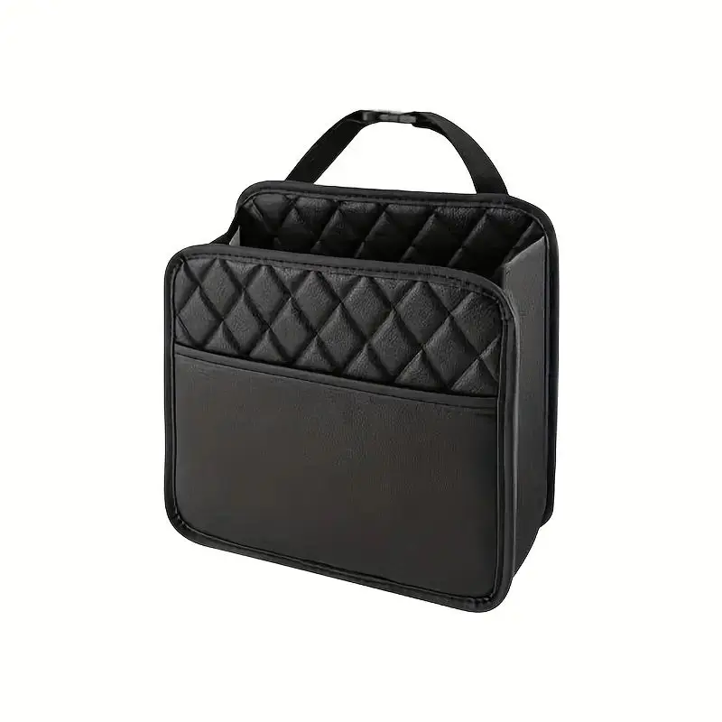Organisateur multifonction en similicuir noir pour rangement beauté électronique bureau sac portable style mod