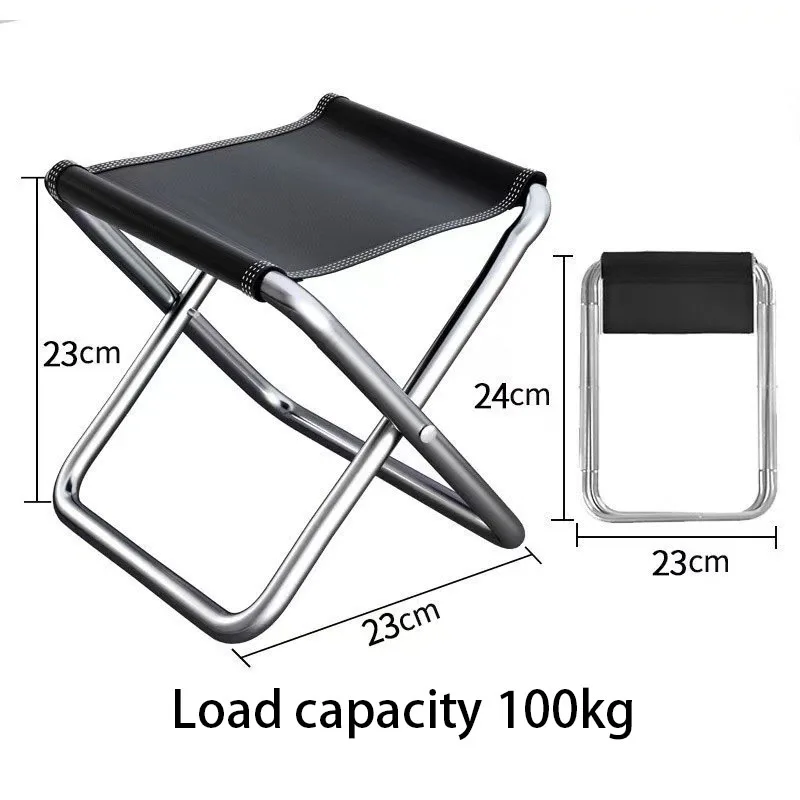 Chaise pliante portable métal tissu synthétique camping extérieur pêche voyage train file d'attente usage prat