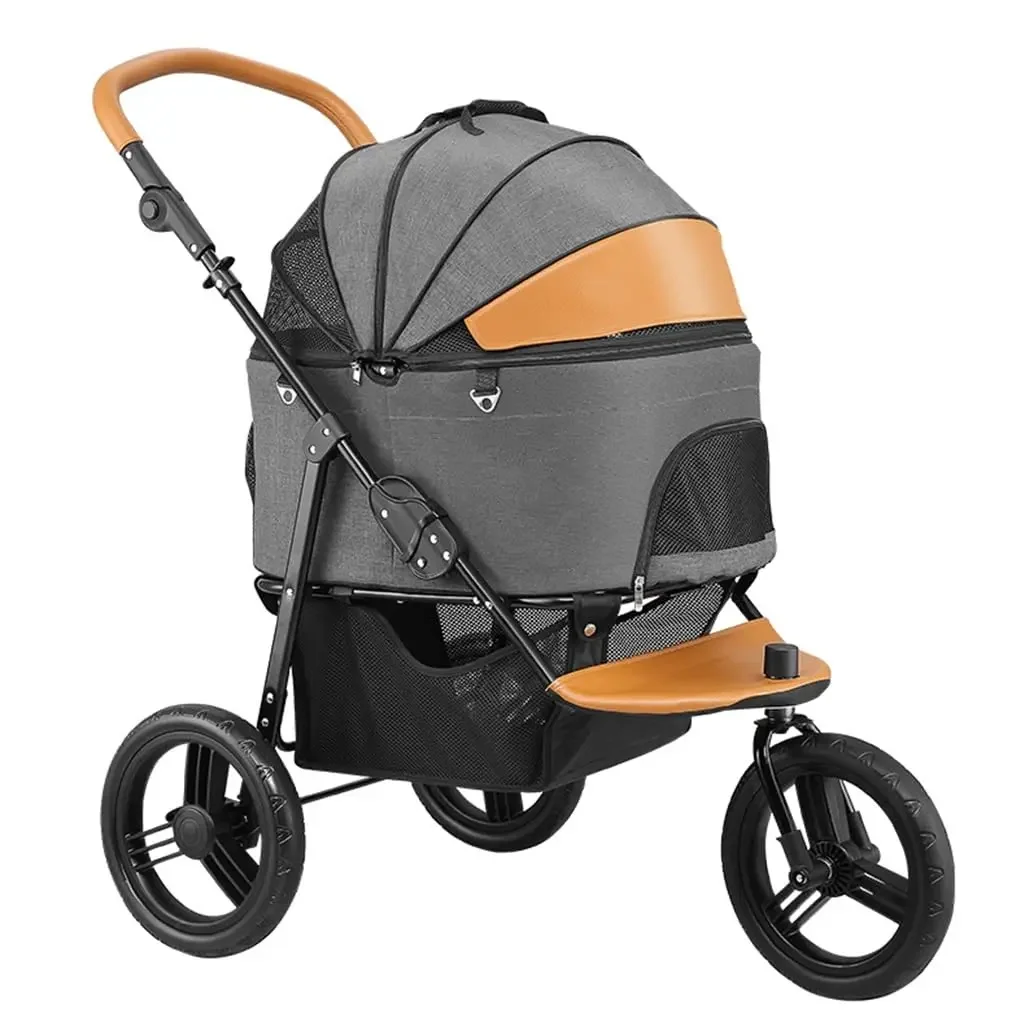 Poussette bébé moderne design minimaliste châssis métal tissu similicuir poignée confortable plateau rangement