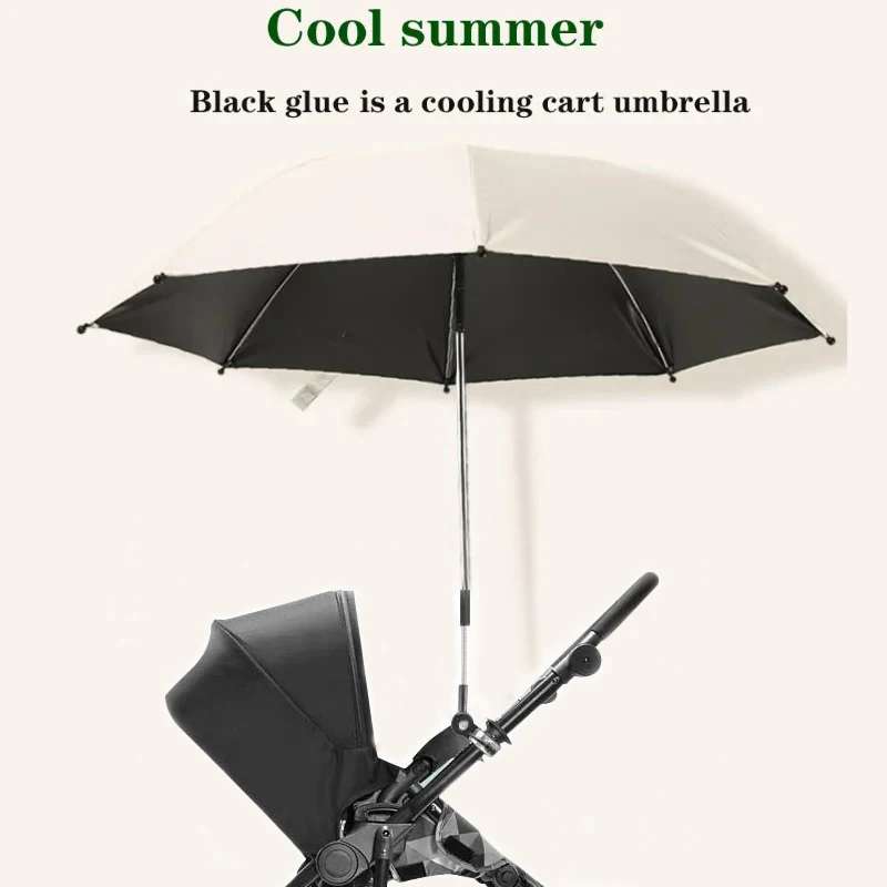 Parapluie pliant pour poussette bébé Protection solaire UV Parasol universel Idéal pour promenades ensoleillée