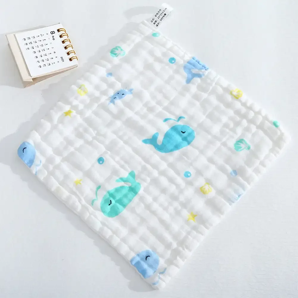 Bavoir en mousseline de gaze coton bébé serviette absorbante marine animaux doux hypoallergénique nouveauné re