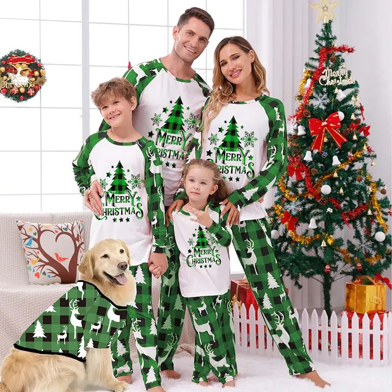 Pyjamas Noël Famille Enfants Bébé 2 Pièces Cadeau Fête Vêtements Nuit