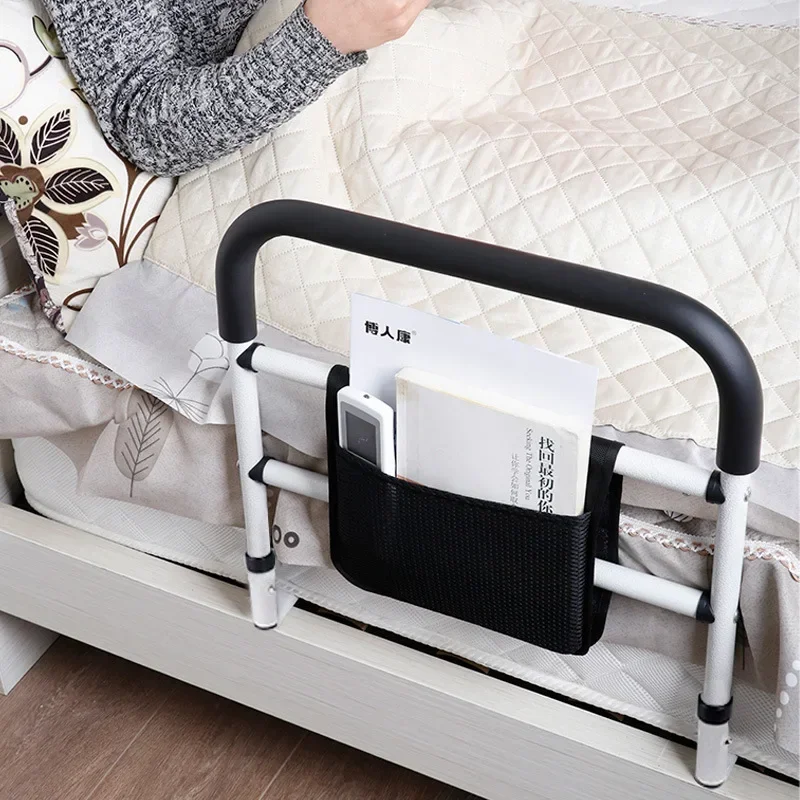 Rail de lit sécuritaire réglable avec gardelivre en tissu pour bébé et parents design moderne matériaux durabl