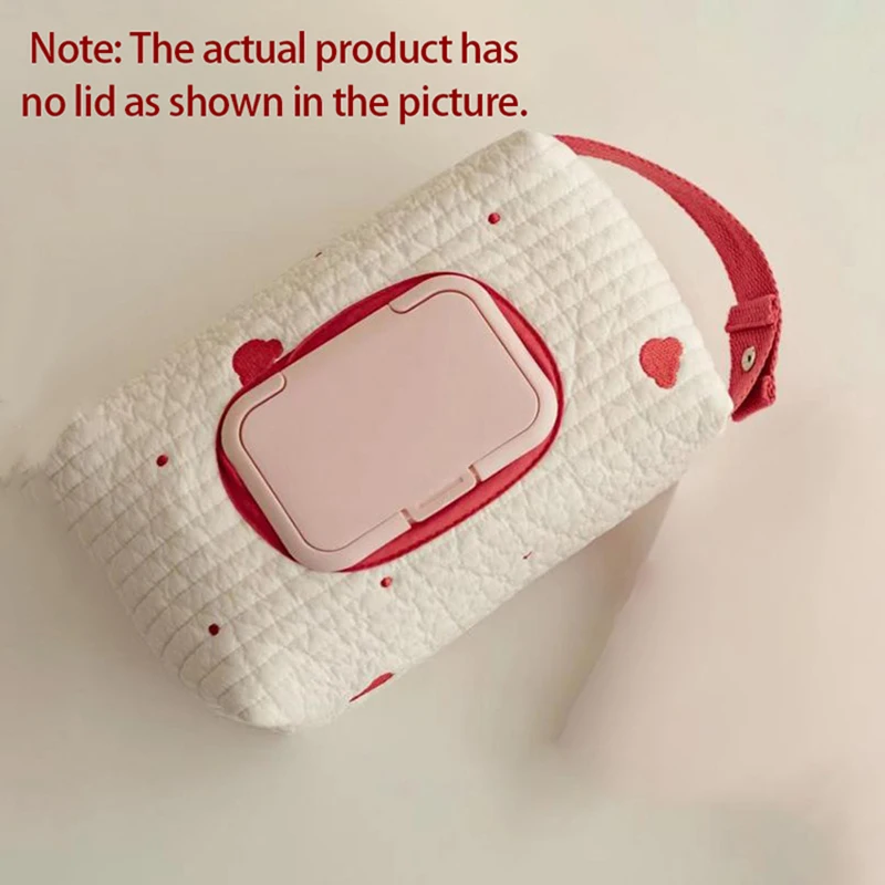 Étui pour lingettes bébé pochette lingettes humides design cœur rose portefeuille lingettes pochette tissu amo