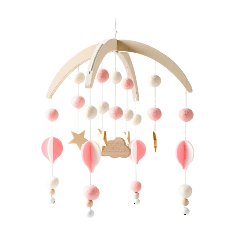 Cloche de lit en bois pour bébé lapin de dessin animé hochets suspendus mobiles cintre de jouet support de bra