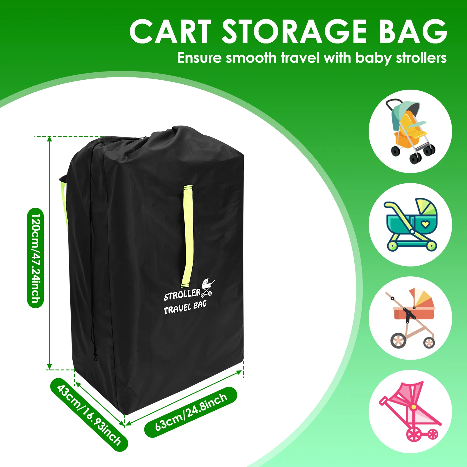 Sac de voyage pour poussette universel imperméable design moderne facile à transporter protection optimale sac