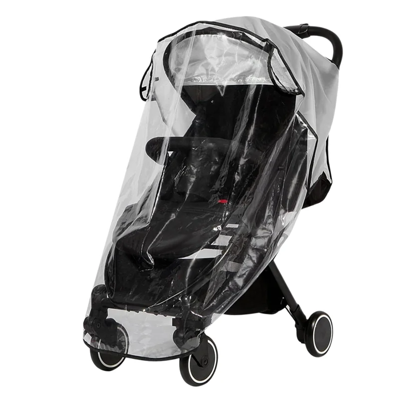 Housse de pluie transparente pour poussette bébé imperméable respirante coupevent ajustement universel protect