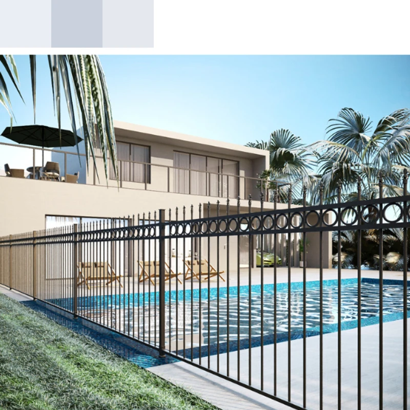 Clôture jardin bébé aluminium sécurisée style moderne en noir 6x8