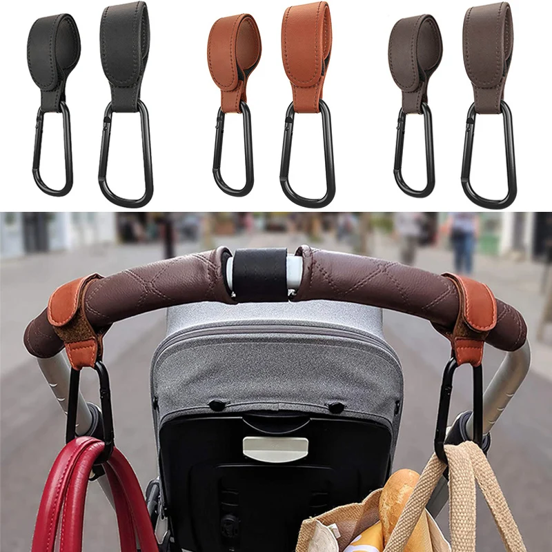 Crochet de poussette en cuir artificiel pour sac de bébé rotation 360° organisateur de chariot accessoire de p