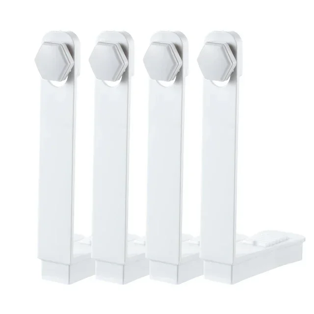 Ensemble de 4 pinces à drap en ABS supports coordonnants maintien sécurisé style minimaliste blanc épuré usage