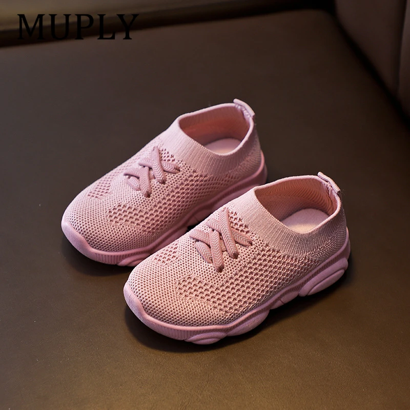 Chaussures enfants sportives MUPLY rose fille garçon bébé respirantes élastiques non glissantes confortables u