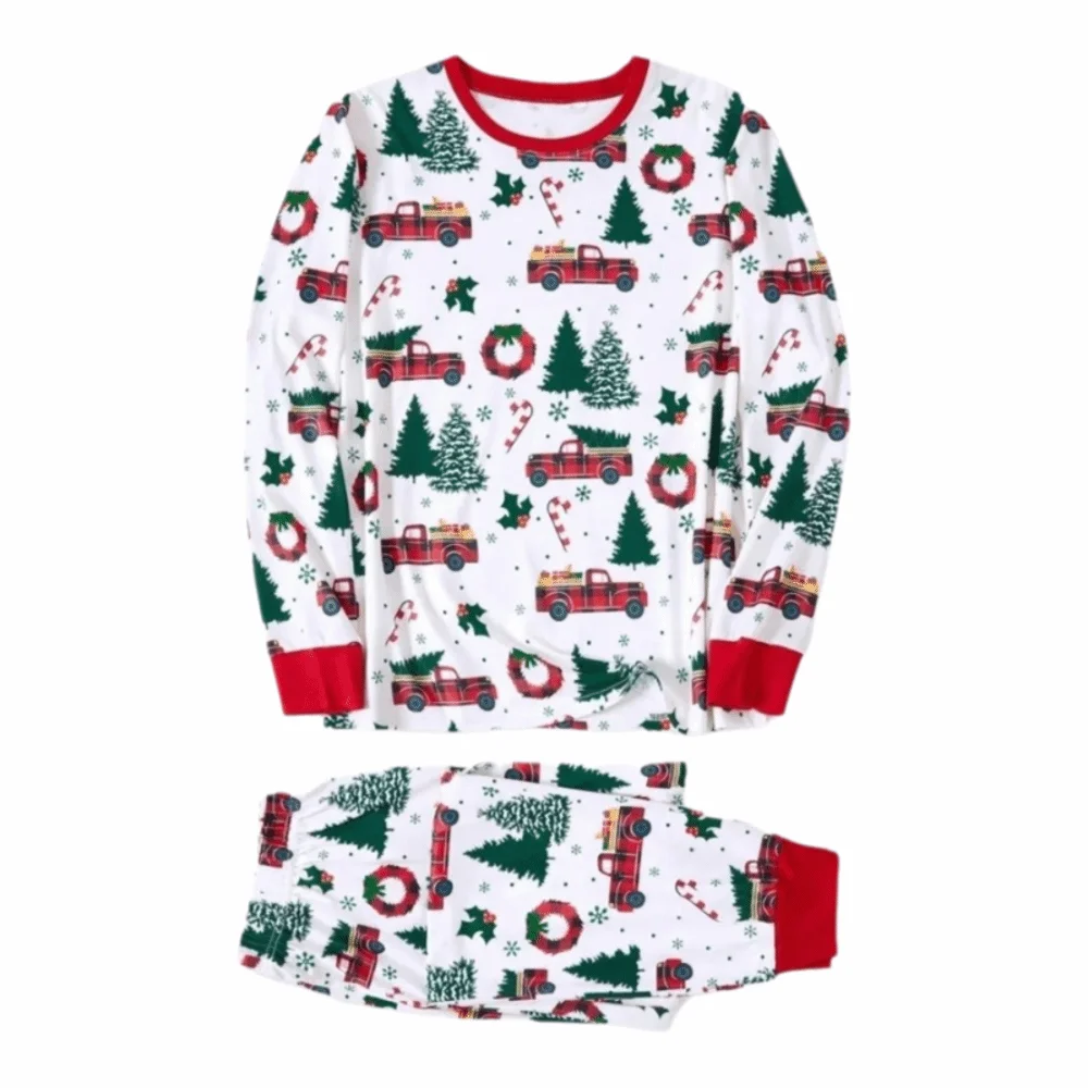 Pyjamas Noel enfants 2 pièces costume hiver arbre de Noel camion