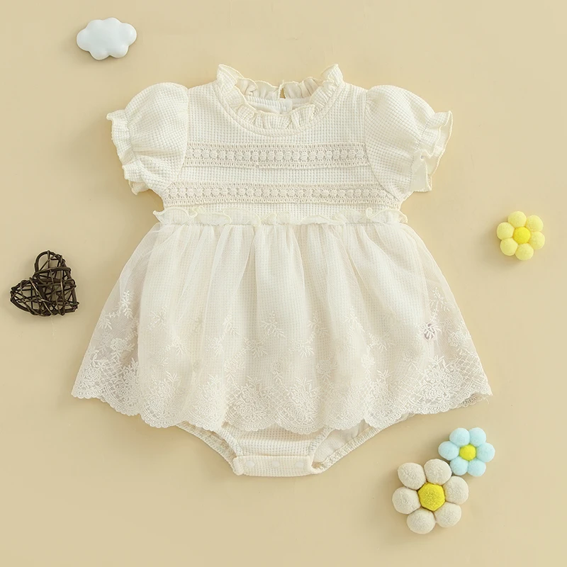 Robe tulle et broderie bébé fille baptême anniversaire 1 an robe de fête élégante style floral 01 ans