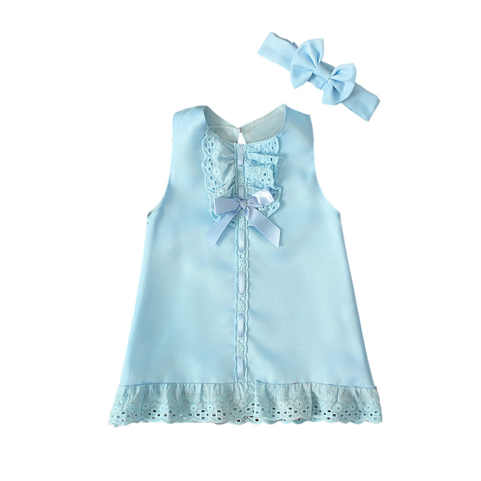 Robe princesse blanche dentelle nœud papillon bébé fille nouveauné 024