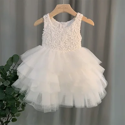 Robe de princesse en dentelle blanche pour filles occasion spéciale