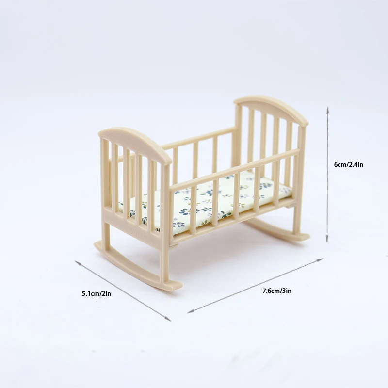 Berceau miniature à bascule pour maison de poupée jouet de simulation accessoire de décoration idéal pour stim