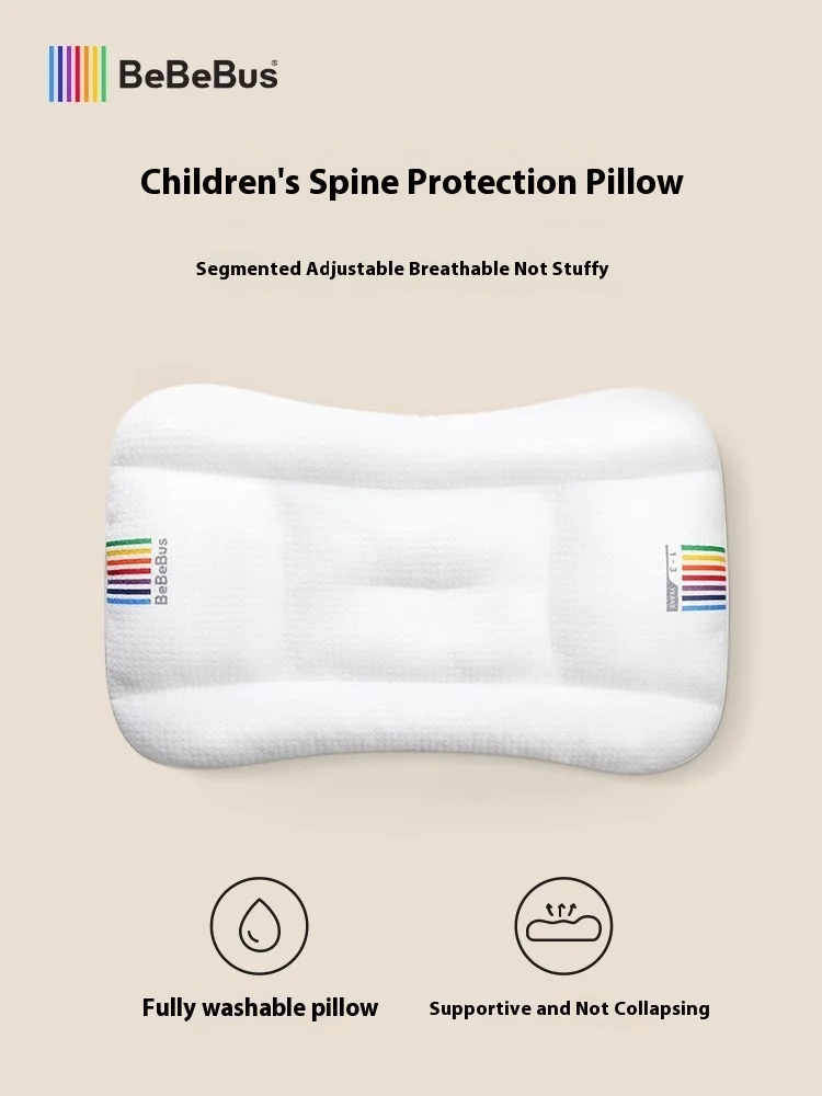 Oreiller bébé protection colonne vertébrale respirant hypoallergénique 13 ans anatomique lavable design modern