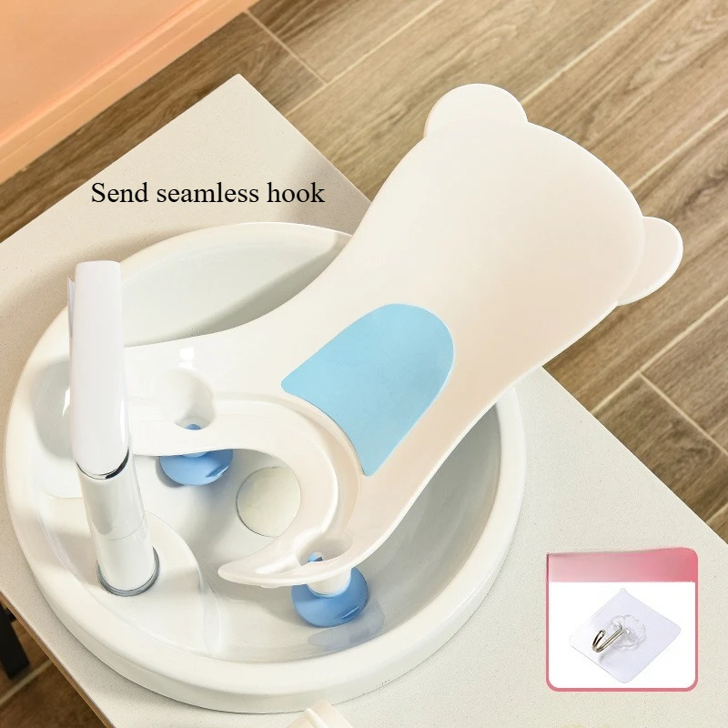 Support de bain bébé en plastique blanc avec motif ours baignoire portable pour nouveauné accessoire salle de 