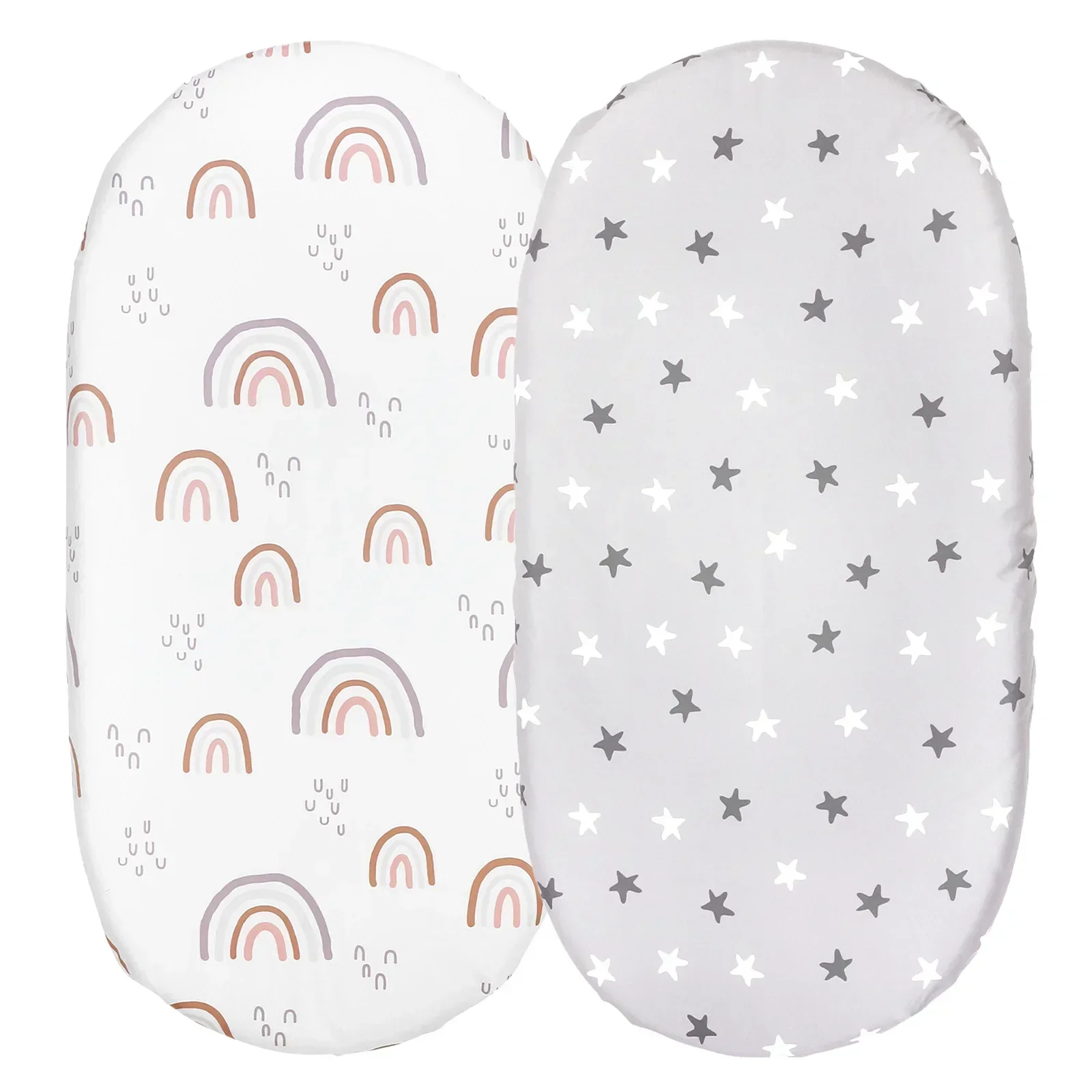 Draphousse de berceau réversible Star Rainbow pour bébé housse matelas ajustable 2 pièces motifs étoiles et ar
