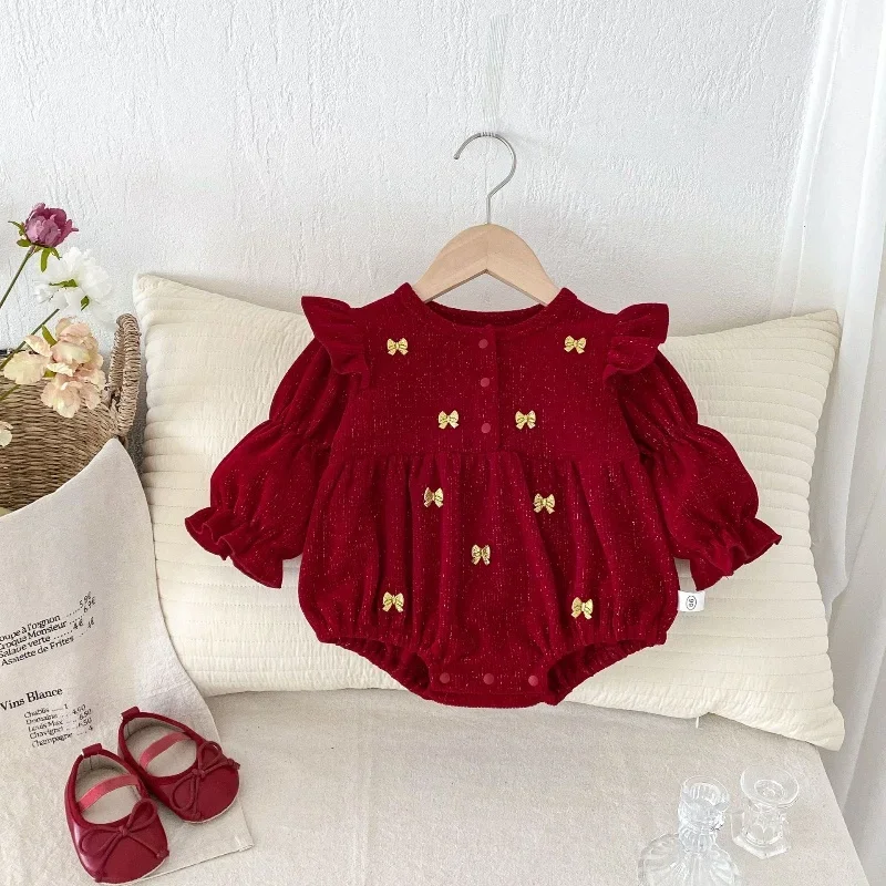 Combinaison bébé fille style princesse robe à nœud papillon 02 ans