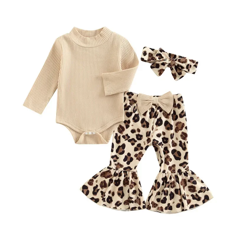 Ensemble vêtements bébé fille manches longues 018 mois motif léopard