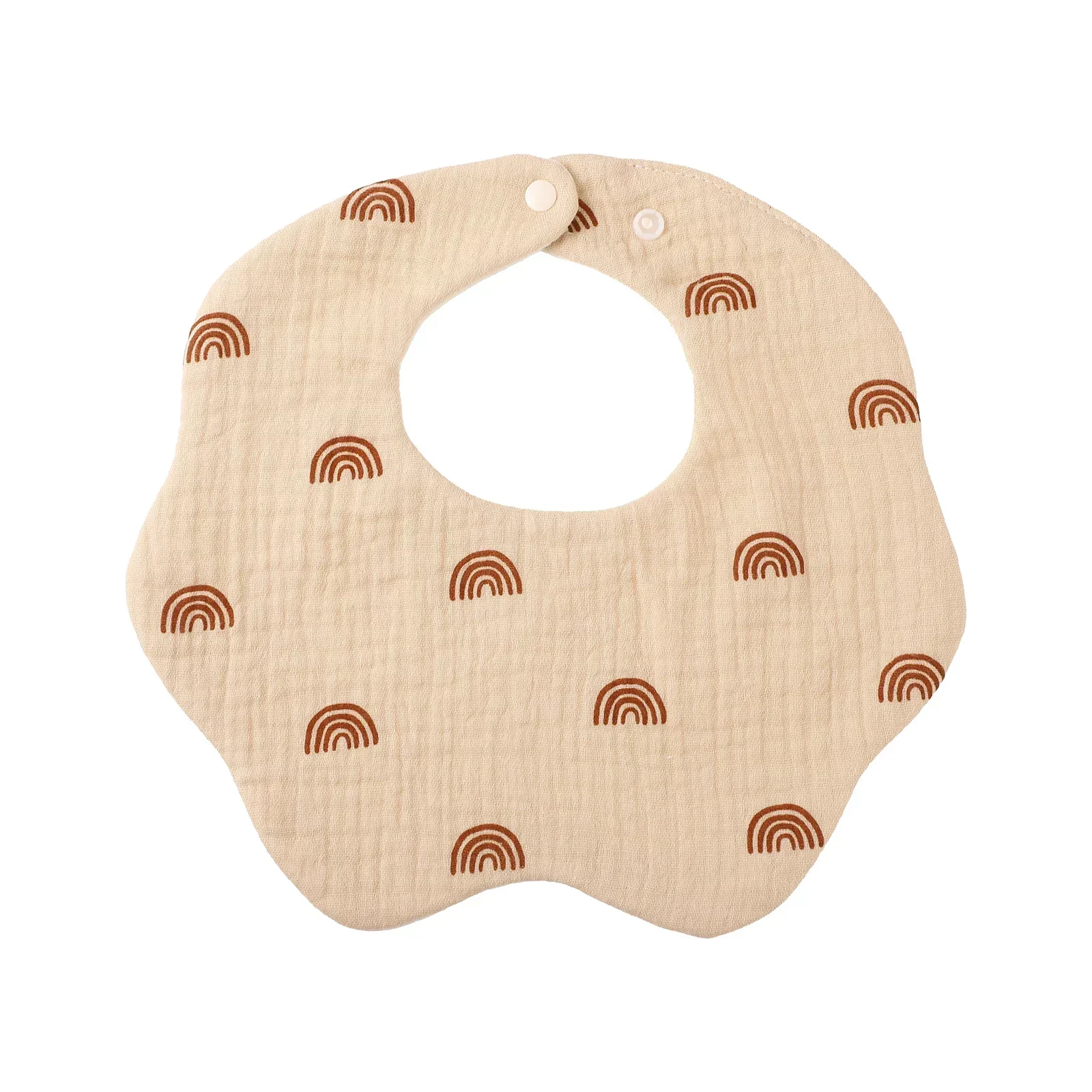 Bavoir bébé en coton doux design arcenciel fermeture à boutonspression Usage quotidien Idéal pour les nouveaun
