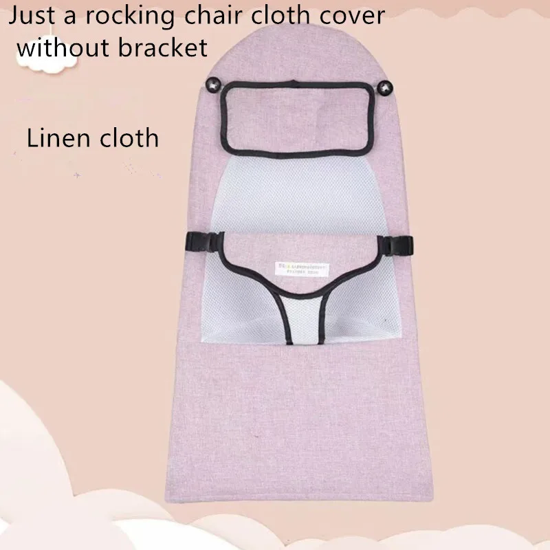 Housse en tissu pour chaise à bascule pour bébé, en tissu de lin, en forme de chat mignon, pour chaise longue