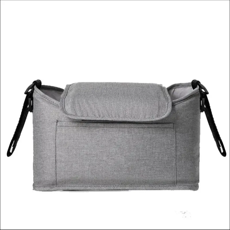 Sac de rangement suspendu pour poussette bébé multifonctionnel grande capacité en coton poignées intégrées des
