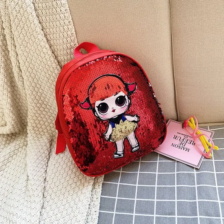 Sac à dos enfants paillettes rouge dessin animé mode école 36 ans