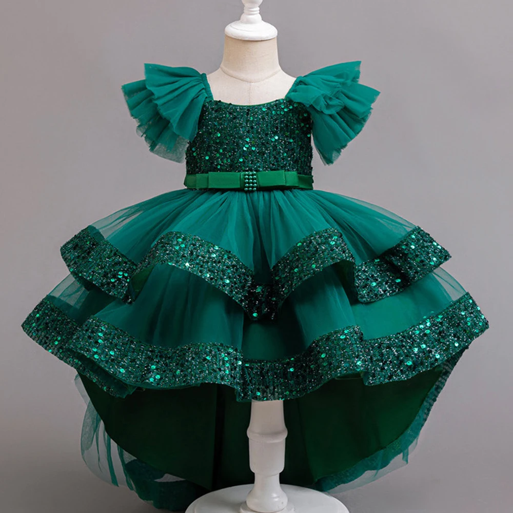 Robe de soirée pour filles tulle paillettes robe de bal 47 ans élégante occasion spéciale longue girly cérémon