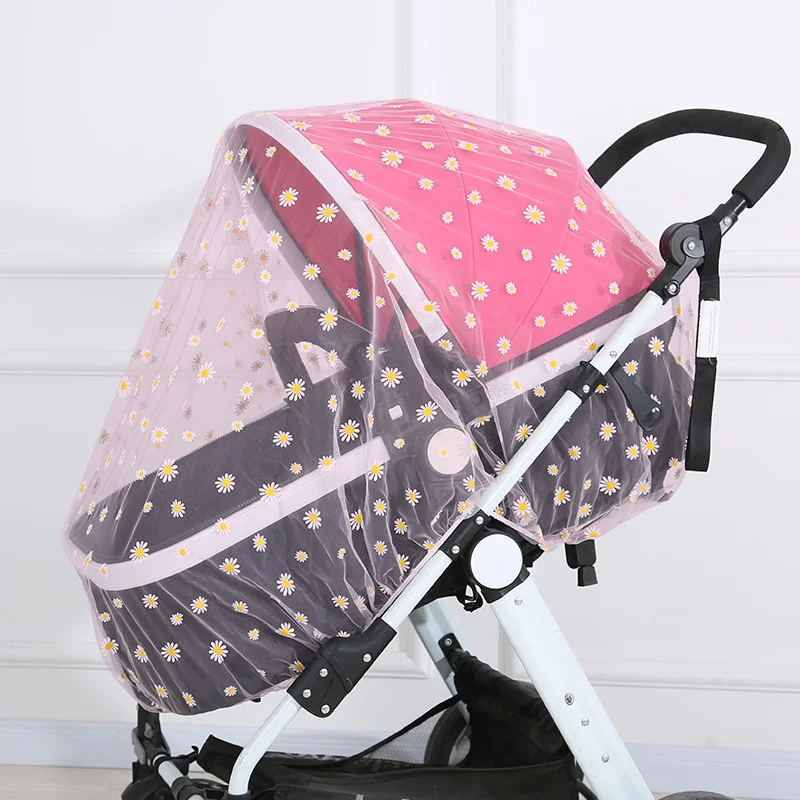 Housse de poussette moustiquaire antiinsectes paresoleil motif fleuri protection bébé poussette universelle po