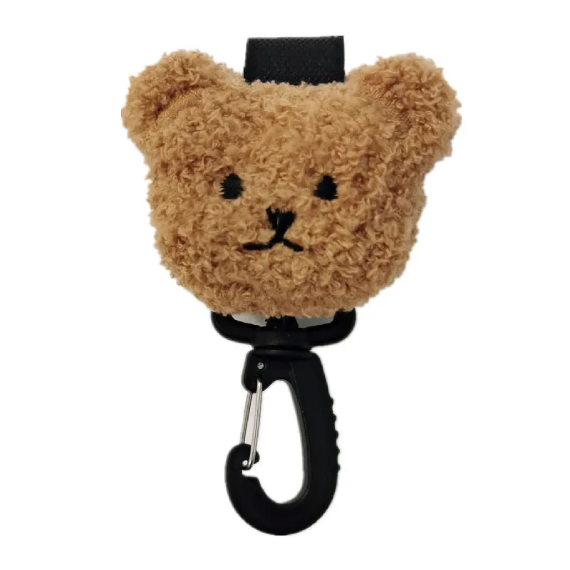 Cute Soft BearShaped Keychain with Metal Clip for Stroller Attachments Decorative Accessory for Bags Key Organ
