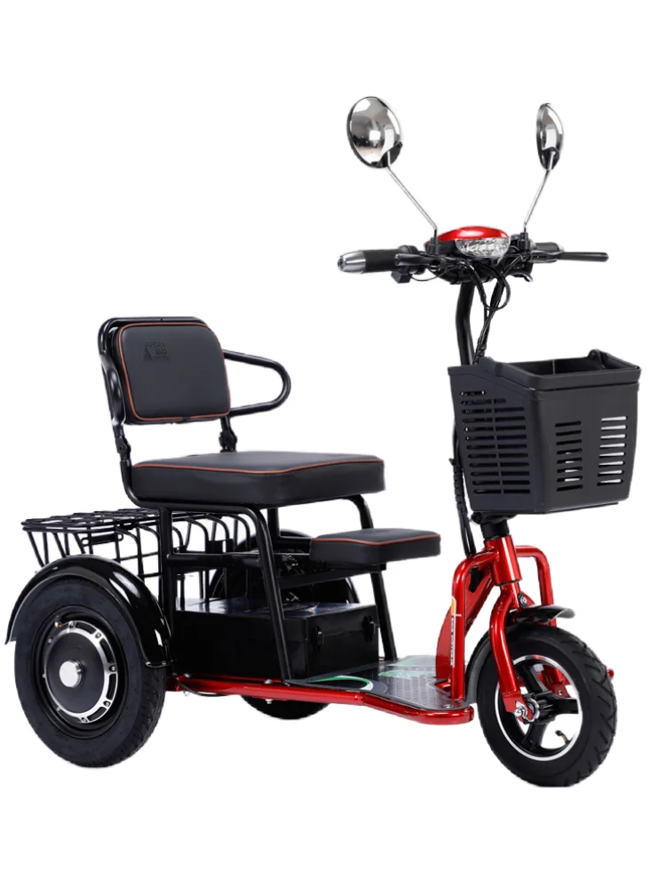 Scooter électrique à trois roues pliable avec panier et sièges confortables solution de mobilité urbaine prati