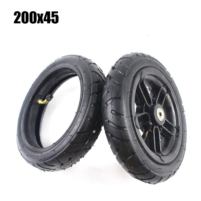 Roues de 8 pouces pneumatiques 200x45 remplacement stroller bébé scooter skateboard design moderne durabilité 