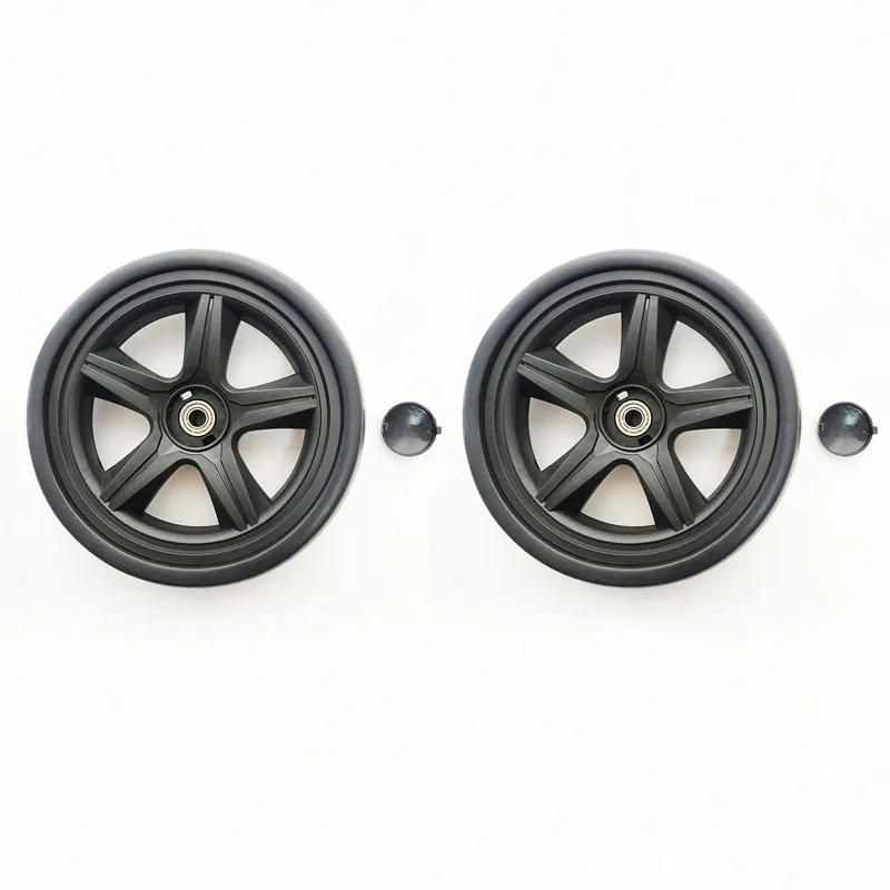Roues universelles de poussette 20cm noir mat design sportif montage facile performance durable pour transport