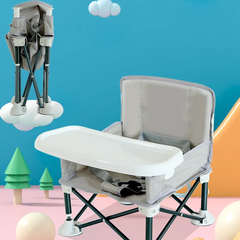 Chaise haute portable pliable bébé avec tablette et ceinture de sécurité siège de plage camping confort et séc